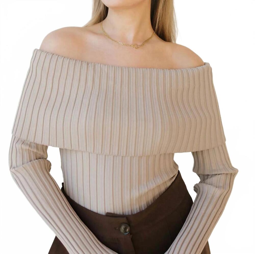 NEW NIA kam off the shoulder sweater in oat